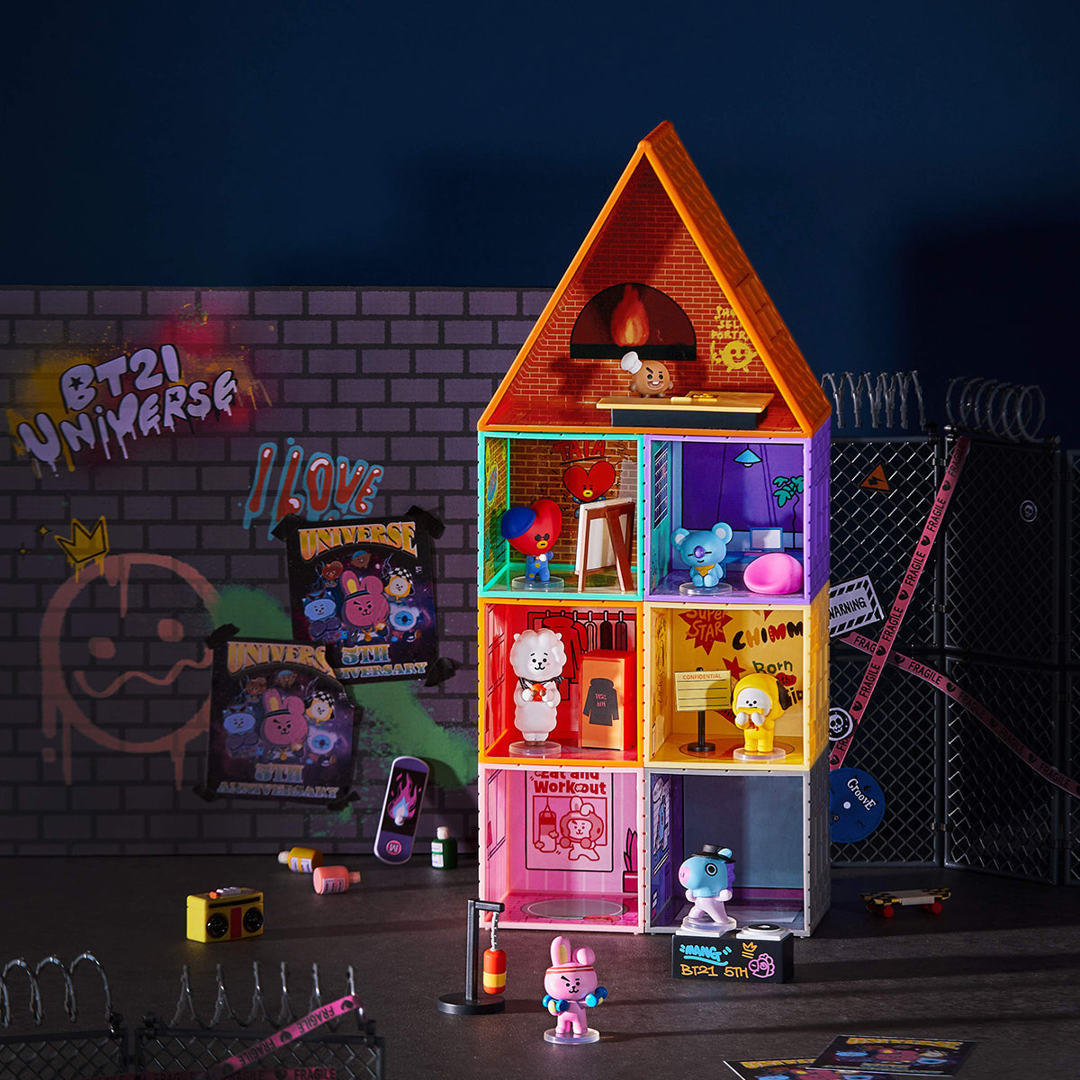 BT21 5th Anniversary Mini Dollhouse Figurine Set