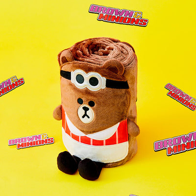 LINE FRIENDS with Minions BROWN Knee Blanket