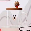 LINE FRIENDS with Kung Fu Panda BROWN Mug & Tea Bag Holder Set